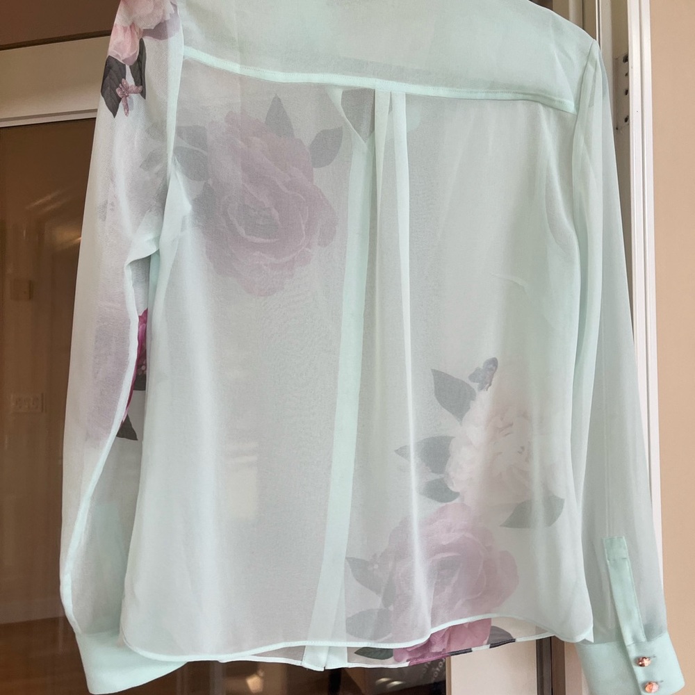 Ted Baker Mint Green Floral Button Down Shirt - Picture 3 of 5